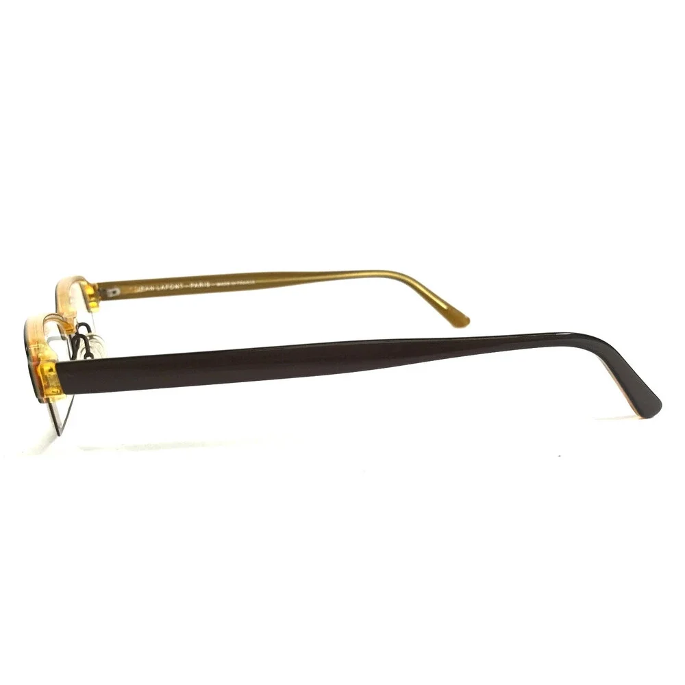 Jean Lafont Eyeglasses Frames RASPAIL 503 Dark Brown Yellow Rectangle 50-20-145
